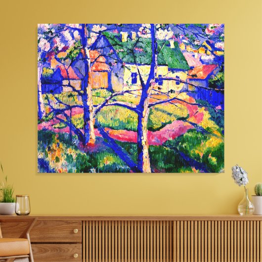 Malevich - Apple Trees in Blossom Canvas Afdruk (Insitu (Woonkamer))