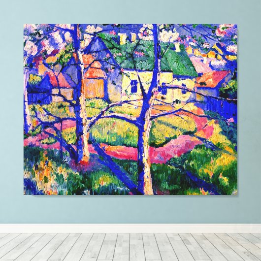 Malevich - Apple Trees in Blossom Canvas Afdruk (Insitu (Houten vloer))