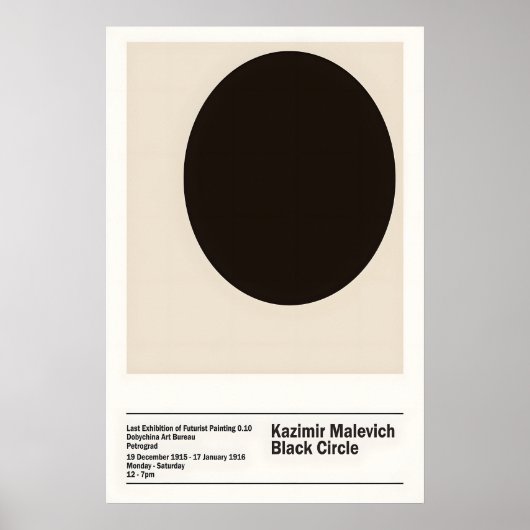 Malevich Cercle Noir Impression d'Art Suprématisme (Devant)