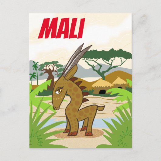 Mali chiwara briefkaart (Voorkant)