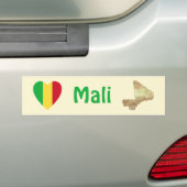 Mali - Coeur du drapeau + Sticker du pare-chocs (En voiture)