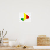 mali country flag map form silhouette symbol poster (Keuken)
