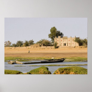 Mali, Djenne. Bani rivier bij Djenne Poster
