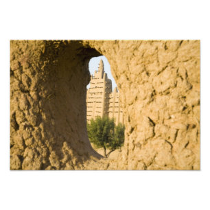 Mali, Djenne. Grote moskee 2 Foto Afdruk