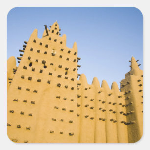 Mali, Djenne. Grote Moskee Vierkante Sticker