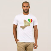 Mali Drapeau Coeur et carte T-shirt (Devant entier)