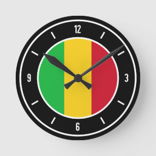 Mali Flag Elegant Round Ronde Klok