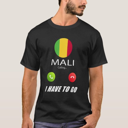 Mali Flag Souvenir Mali roept op tot T-shirt (Voorkant)