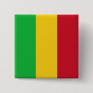 Mali Flag Vierkante Button 5,1 Cm