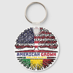 Mali Malian American USA Tree Roots Flag Sleutelhanger