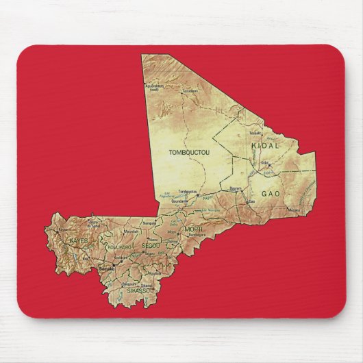 Mali Map Mousepad Muismat (Voorkant)