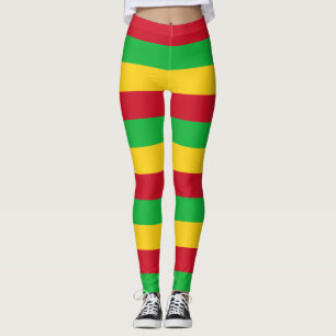 Mali Nationale vlag Kleuren horizontaal gestreept Leggings