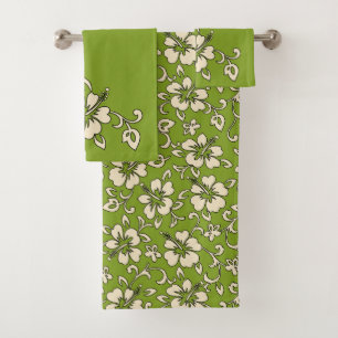 Malia Hawaiian Hibiscus Coordonnée Florale -Olive