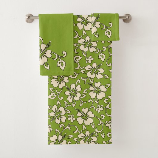 Malia Hawaiian Hibiscus Coordonnée Florale -Olive (En situation)