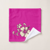 Malia Hawaiian Hibiscus Floral Coordinate - Magent Bad Handdoek (Wasdoekje)