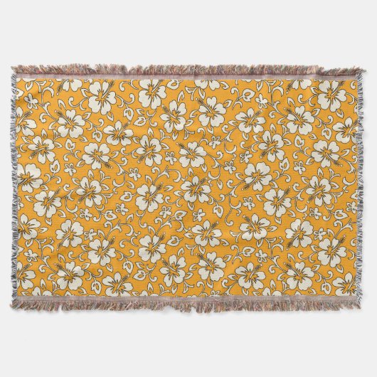 Malia Hibiscus Hawaiian Floral Throw Blanket Deken (Voorkant)