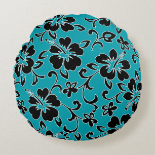 Malia Hibiscus Hawaiian Pareau Print Rond Kussen
