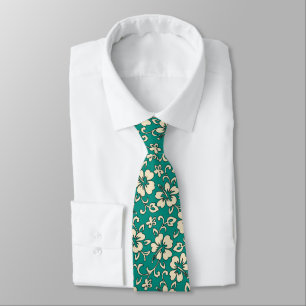 Malia Hibiscus Hawaiian Pareau Print Stropdas