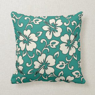 Malia Hibiscus Hawaiian Reversible Square Kussens