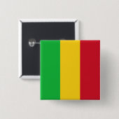 Malian Flag Vierkante Button 5,1 Cm (Voorkant /achterkant)