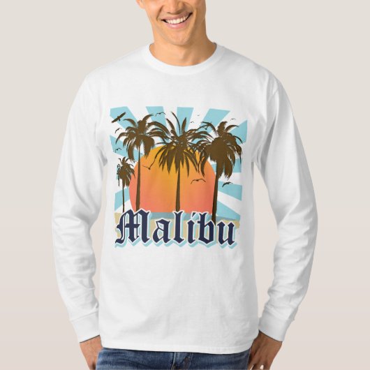 Malibu Beach California CA T-shirt (Voorkant)