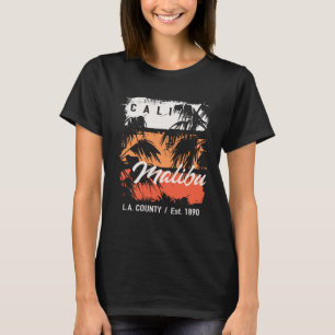 Malibu Beach California Surf Cali Surfen T-shirt