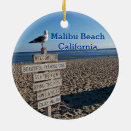 Malibu Beach- Paradise Cove Seagull Sign Keramisch Ornament