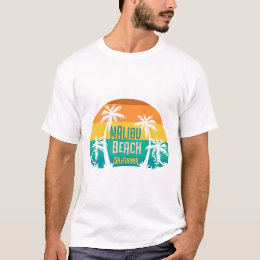 Malibu Beach Retro T-shirt (Voorkant)
