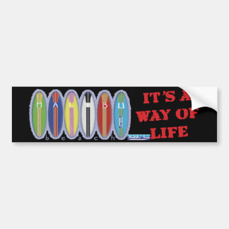 Malibu Beach Surfboards Bumpersticker