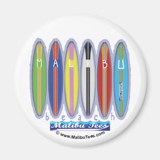 Malibu Beach Surfboards Magneet (Voorkant)