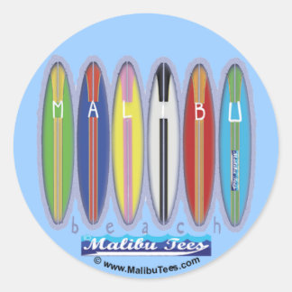 Malibu Beach Surfboards Ronde Sticker