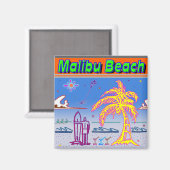 "Malibu Beach" Surfer Magnet (Recto/Verso)