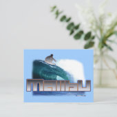 Malibu Beach Surfing Briefkaart (Staand voorkant)