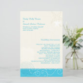 Malibu Blue Modern Beach Wedding Programme (Staand voorkant)