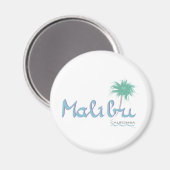 Malibu, CA Round Magnet Magneet (Voorkant / Achterkant)