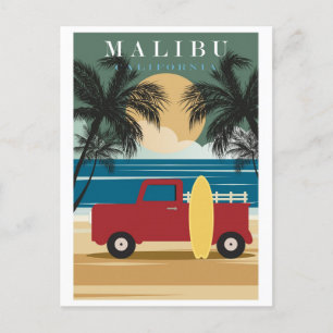  Malibu California Beach Travel Briefkaart