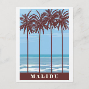  Malibu California Ocean Palm Tree Reizen Briefkaart
