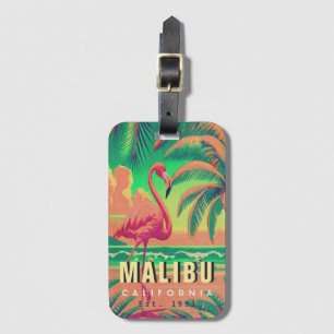Malibu California Retro Flamingo Souvenirs jaren 1 Bagagelabel