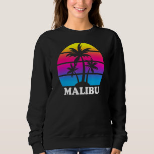 Malibu California Retro Palmboom Zonsondergang Vak Trui
