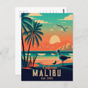 Malibu California Retro Sunset Souvenirs jaren 195 Briefkaart