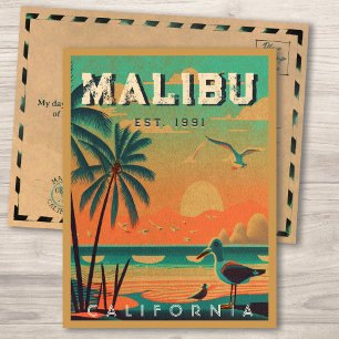 Malibu California Retro Sunset Souvenirs jaren 195 Briefkaart