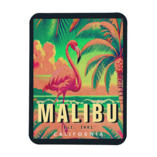 Malibu California Retro Sunset Souvenirs jaren 195 Magneet
