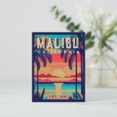 Malibu California Retro Sunset Souvenirs jaren 70 Briefkaart (Staand voorkant)
