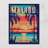 Malibu California Retro Sunset Souvenirs jaren 70 Briefkaart (Voorkant)