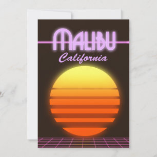 Malibu California sunset reisposter Kaart