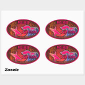 Malibu California surfer rose vagues art stickers (Feuille)
