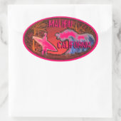Malibu California surfer rose vagues art stickers (Sac)
