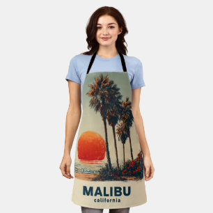 Malibu California Vintage Travel Poster Schort