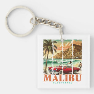 Malibu Californië - Sport Auto Schilderachtig Kust Sleutelhanger