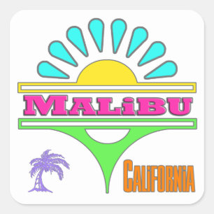 "Malibu Colorful 1"-Sticker Vierkante Sticker